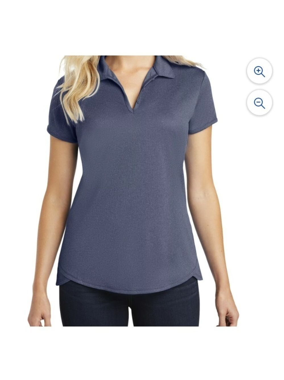 Port Authority V-neck Short Sleeve Pullover Navy Heather Women’s Size XL